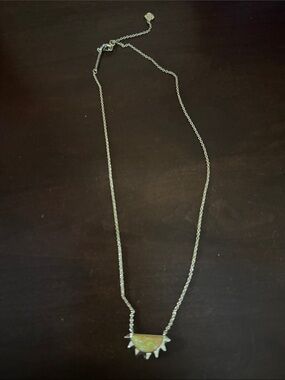 Kendra Scott White Opal Spike Pendant Gold Necklace